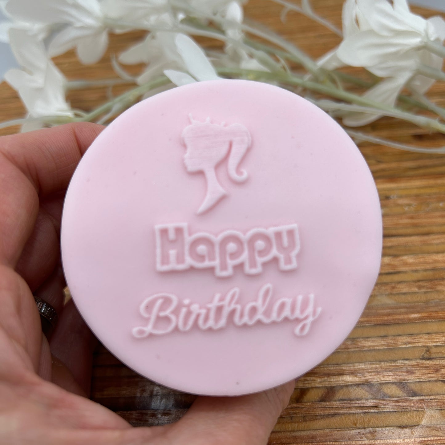 Happy Birthday Barbie theme Embossing Stamp