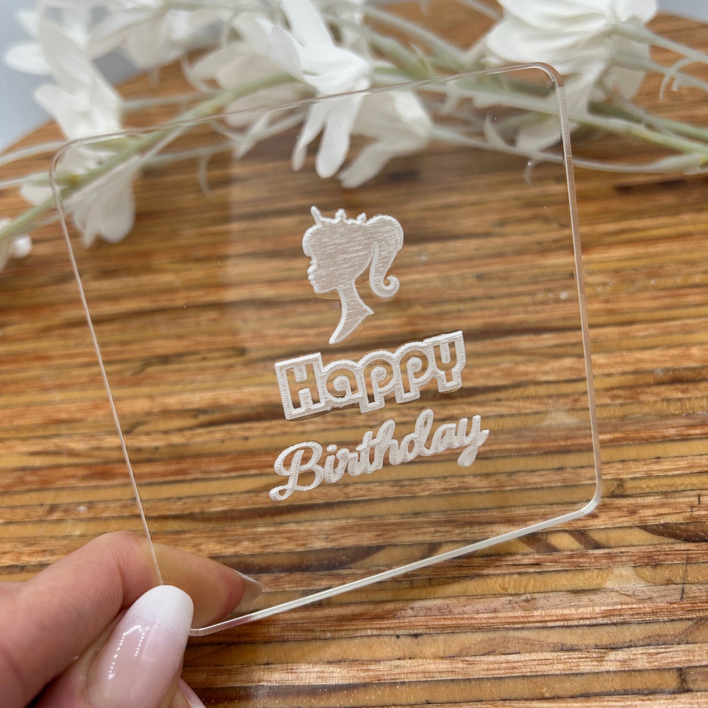 Happy Birthday Barbie theme Embossing Stamp