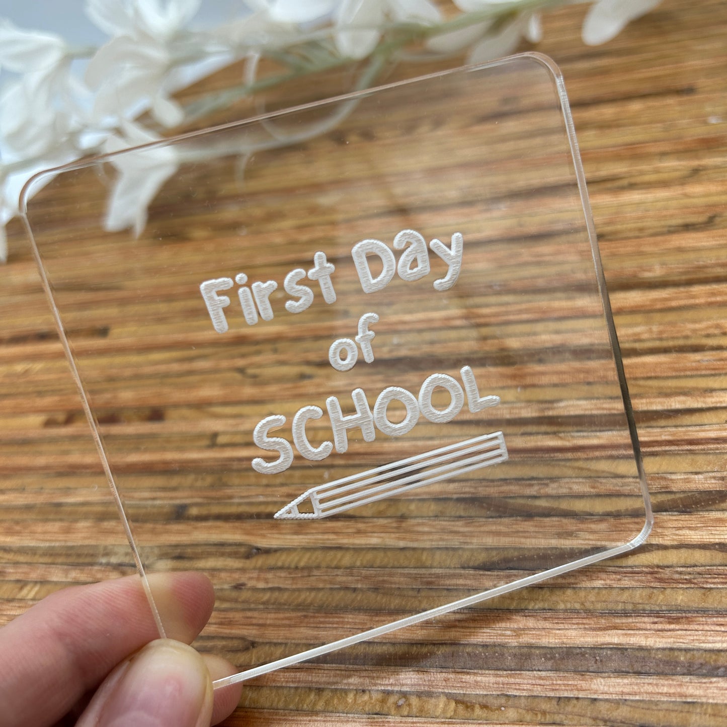 First Day of School with Pencil Embossing Stamp