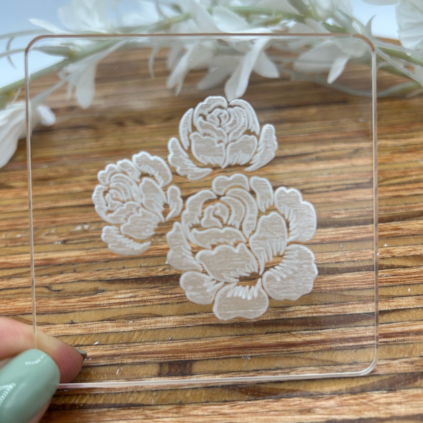 Trio of Roses Embossing Stamp