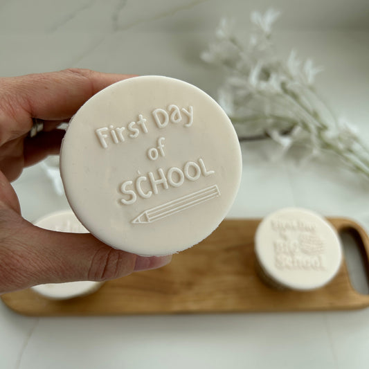 First Day of School with Pencil Embossing Stamp