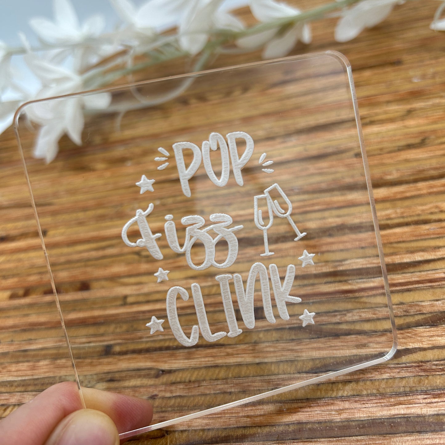 Pop Fizz Clink Embossing Stamp