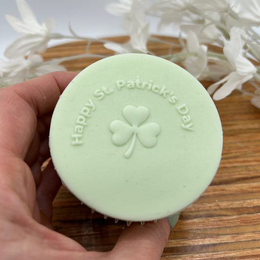 Happy St Patrick's Day with Shamrock Embossing Stamp