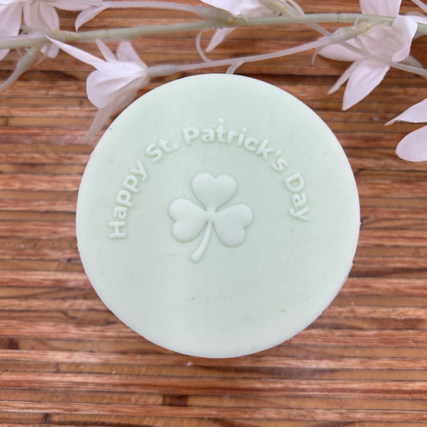 Happy St Patrick's Day with Shamrock Embossing Stamp