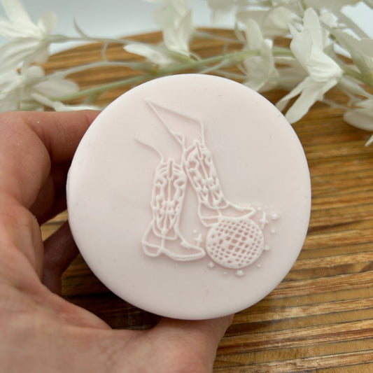 Cowboy Boots and Mini Disco Ball Embossing Stamp