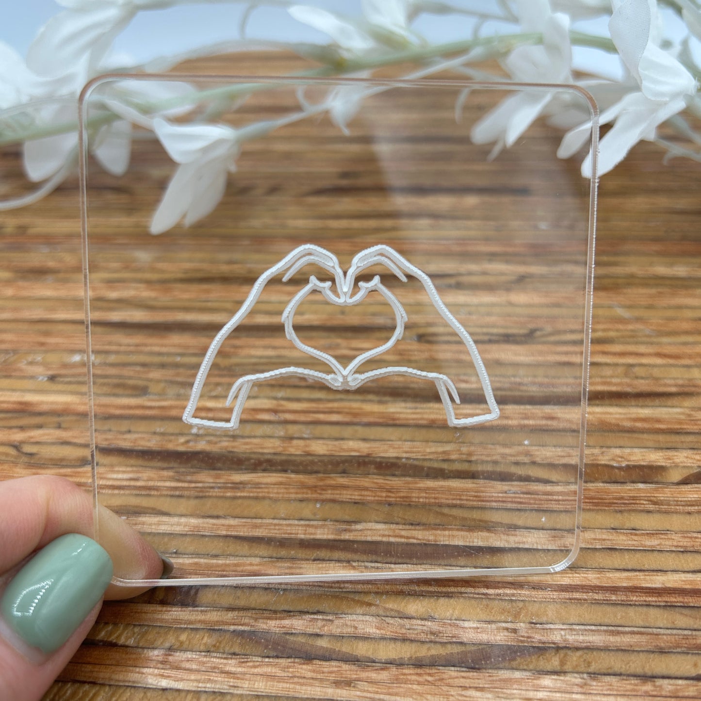 Heart Hands Embossing Stamp