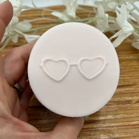 Heart Sunglasses Embossing Stamp