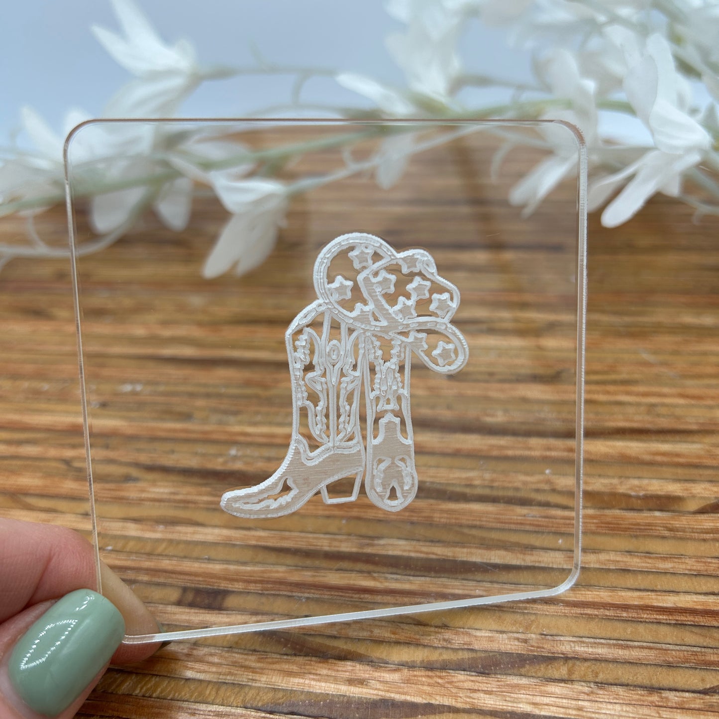 Cowboy Boots and Hat Embossing Stamp