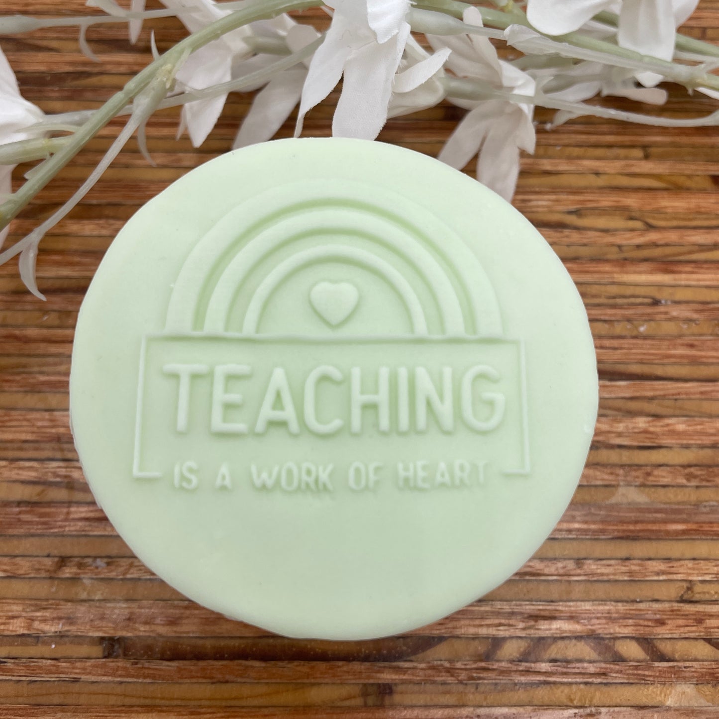 Teaching is a Work of Heart Embossing Stamp