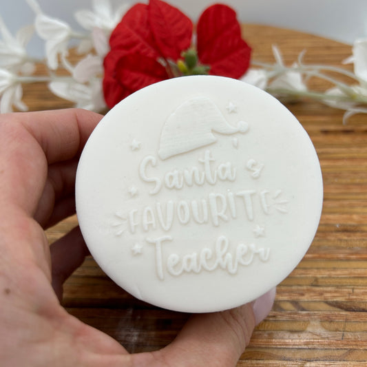 Santa's Favourite Teacher embossing stamp