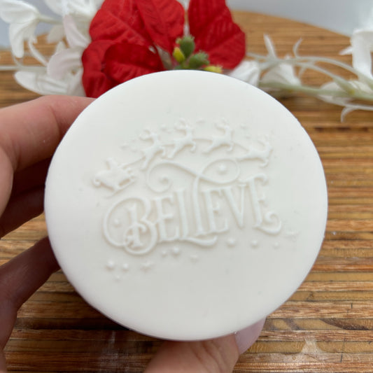 Believe embossing stamp